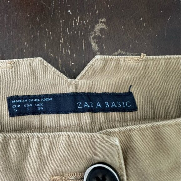 Zara Brown Mid Rise Relaxed Short Shorts Size Small - Picture 5 of 5